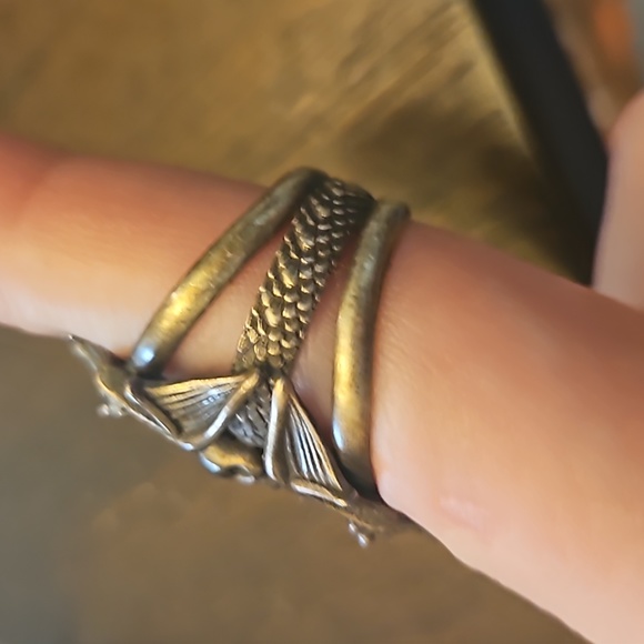 Von Desolate sterling silver double bat skull ring size 8 - Picture 2 of 4